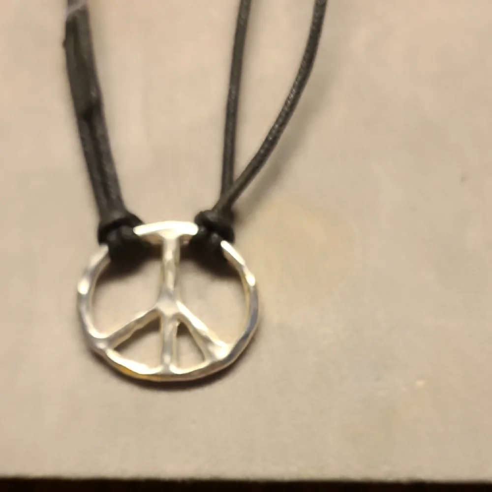 Silver Colored Peace Pendant Necklace - Picture 3 of 3